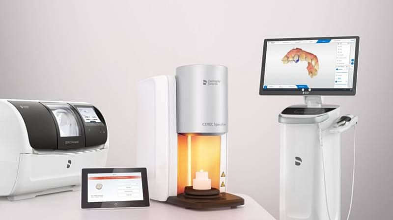 Dental technology equipment set in modern clinic.