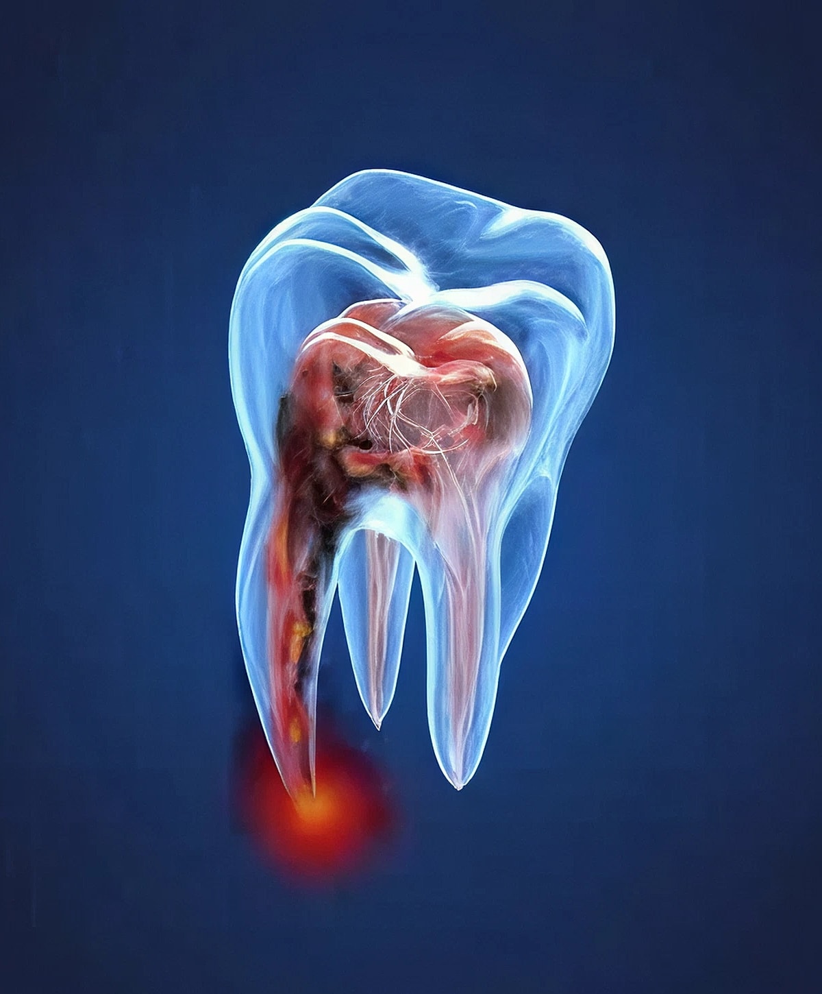 Detailed illustration of a human tooth structure.